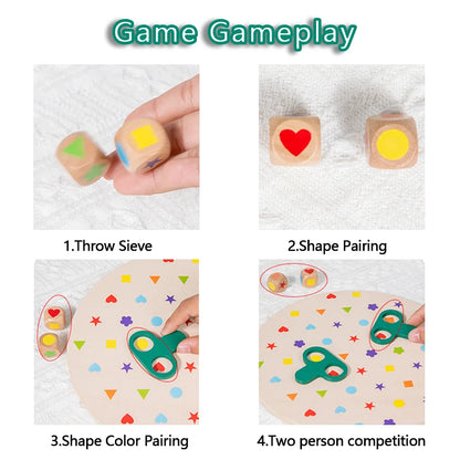 Trova Forme e Colori – Gioco da Tavolo Educativo in Legno per Bambini 3–6 Anni