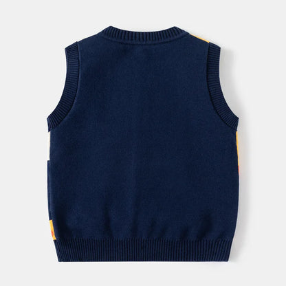 Gilet Bambino in Maglia con Bottoni – Cardigan Smanicato Primavera Autunno