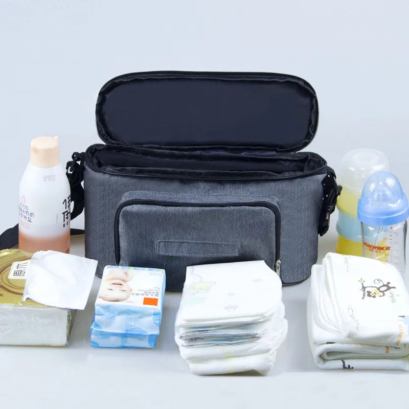 Organizer per Passeggino Multifunzione – Borsa Portaoggetti con Porta Biberon e Tasca Salviette