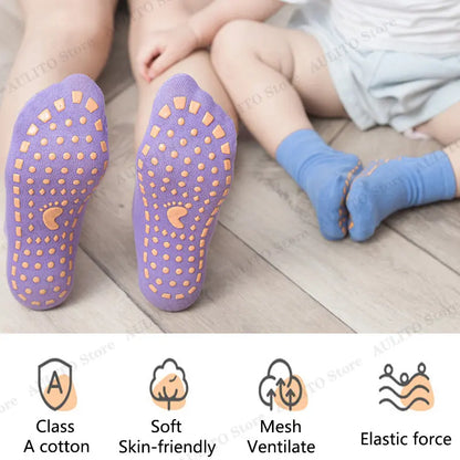 Calzini Antiscivolo per Bambini in Cotone Traspirante | Ideali per Casa, Asilo e Outdoor