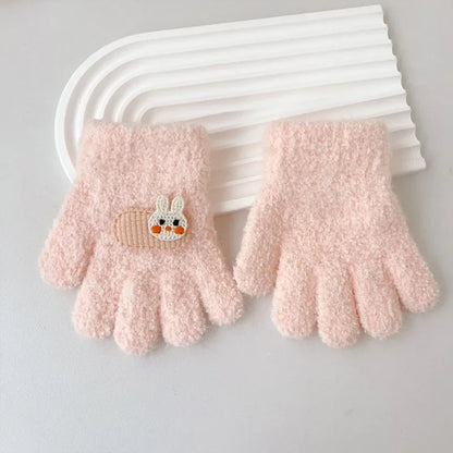 Guanti Invernali in Lana per Neonati e Bambini 1–3 Anni – Morbidi, con Decorazione Ricamata