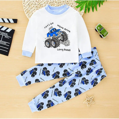 Pigiama in Cotone per Bambini con Maglia a Maniche Lunghe e Pantaloni – Completo Morbido da Casa