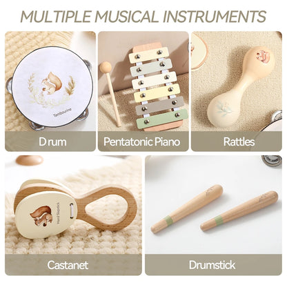 Strumenti Musicali Montessori in Legno per Bambini – Gioco Educativo Sensoriale