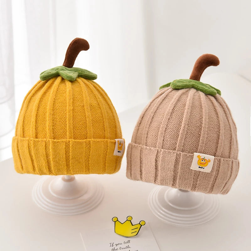 Cappellino Bambino in Maglia a Zucca con Fodera Morbida – 6 Mesi-3 Anni