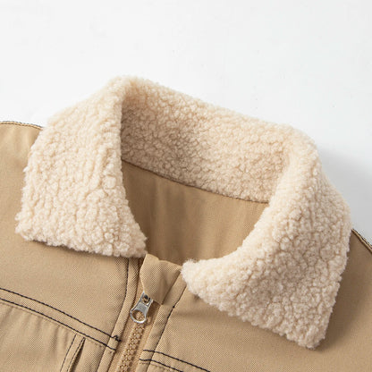 Giubbotto Invernale Bambino Foderato in Pile Sherpa – Giacca con Zip e Interno Effetto Agnellino