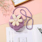 Borsetta Bambina a Tracolla in Paglia Intrecciata con Fiore – Mini Borsa con Chiusura Zip