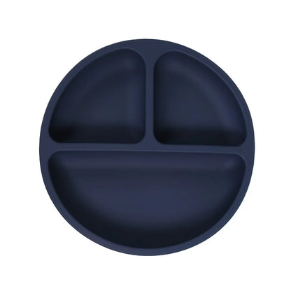 Piatto Svezzamento in Silicone con 4 Ventose – Piatto Pappa Antiscivolo a 3 Scomparti