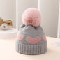 Cappello Invernale Neonata in Maglia – Berretto Elasticizzato con Pompon e Risvolto
