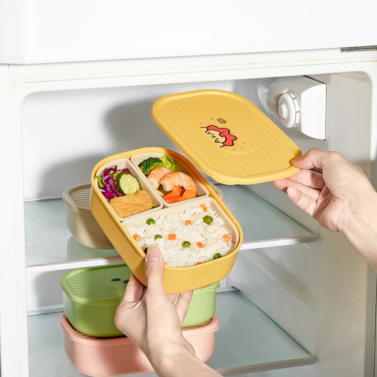 Lunch Box Bambini con 3 Scomparti Removibili – Portapranzo con Custodia Termica Opzionale