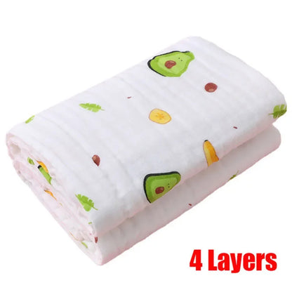 Telo Bagnetto in Garza di Cotone 4 Strati 70×90 cm per Neonati e Bambini