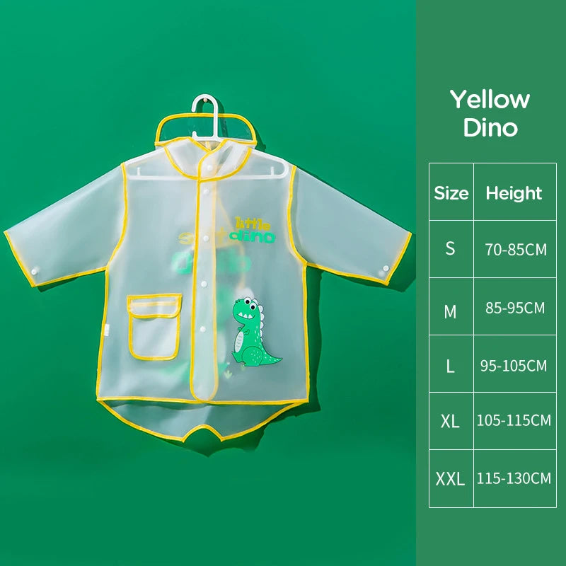 Impermeabile Bambini in PVC con Cappuccio e Visiera Trasparente – Giacca Antipioggia con Dettagli Riflettenti