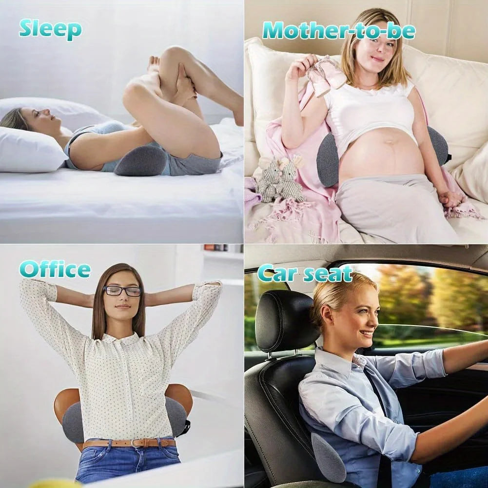 Cuscino Lombare Ergonomico in Memory Foam – Supporto Schiena per Letto, Seduta e Gravidanza