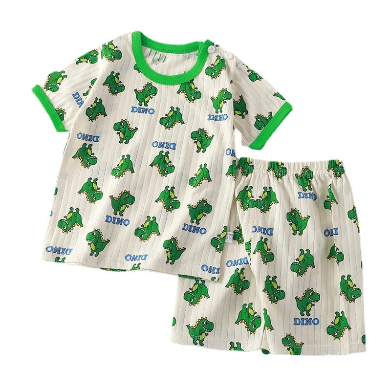 Pigiama Bambino Leggero 2 Pezzi con T-Shirt e Pantaloncini Fantasia