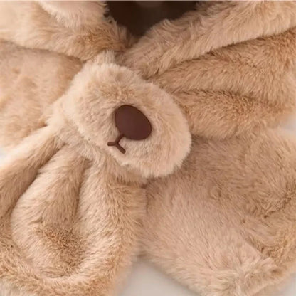 Cappuccio Sciarpa Invernale Bambino Antivento con Orecchie da Orsetto e Interno in Pile – 1-4 Anni