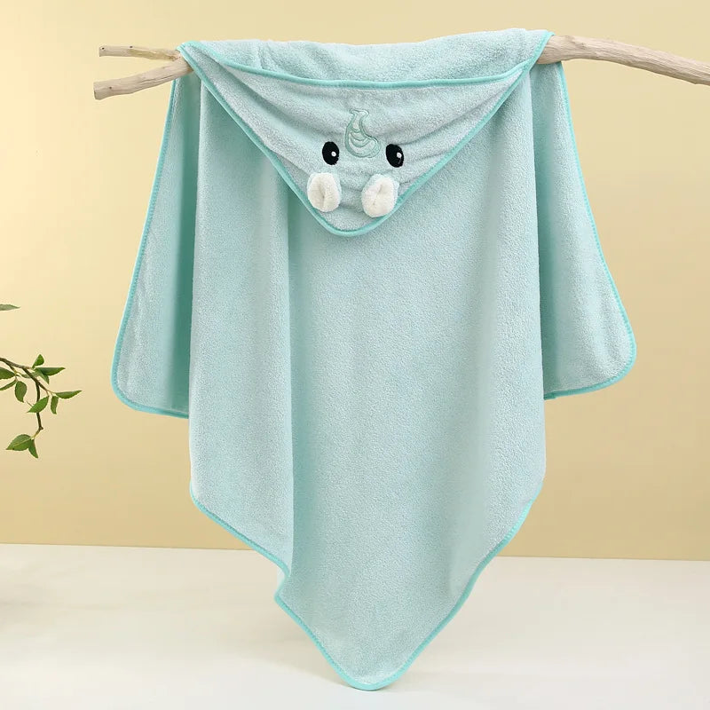 Asciugamano con Cappuccio per Neonati e Bambini 80×80 cm – Morbido, Assorbente e Avvolgente