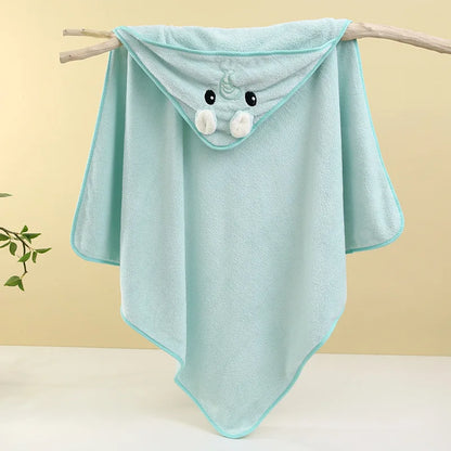 Asciugamano con Cappuccio per Neonati e Bambini 80×80 cm – Morbido, Assorbente e Avvolgente