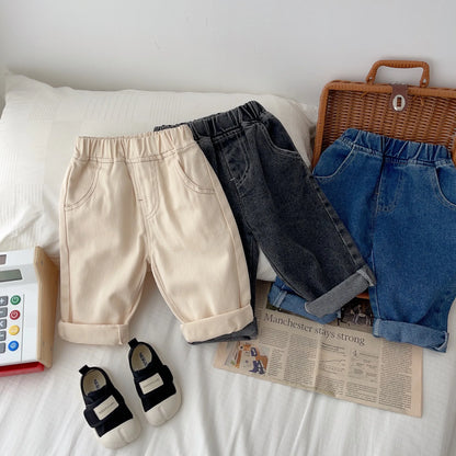 Jeans Morbidi per Bambini con Vita Elasticizzata – Pantaloni in Denim a Gamba Ampia Unisex