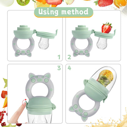 Ciuccio per Frutta Neonati – Succhietto in Silicone Morbido con Tettarelle Intercambiabili