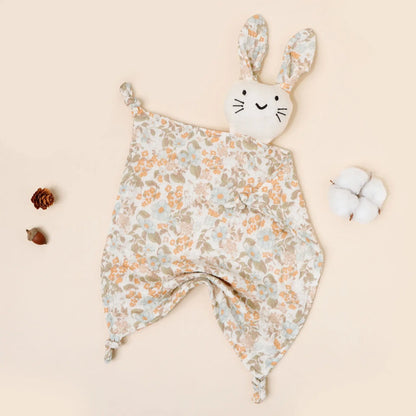 Copertina Doudou per Neonati in Mussola di Cotone – Coniglietto con Orecchie a Fantasia