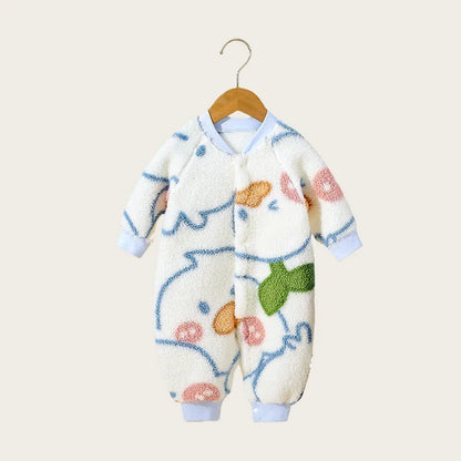 Tutina Invernale Neonato in Pile Morbido – Pagliaccetto Unisex a Manica Lunga 0-24 Mesi