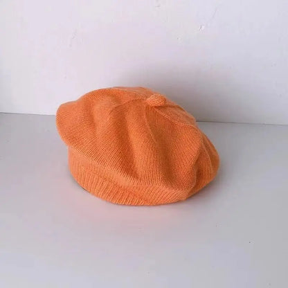 Berretto Basco Bimba in Maglia con Fiore – Autunno Inverno