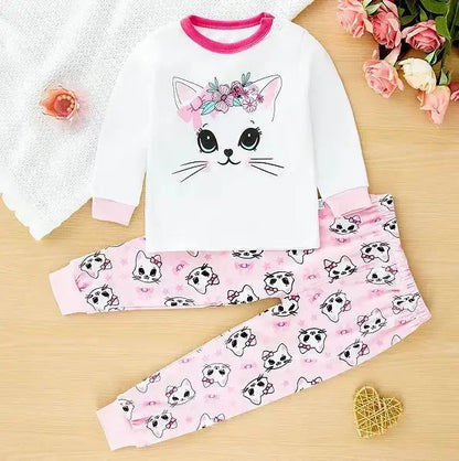 Pigiama in Cotone per Bambini con Maglia a Maniche Lunghe e Pantaloni – Completo Morbido da Casa