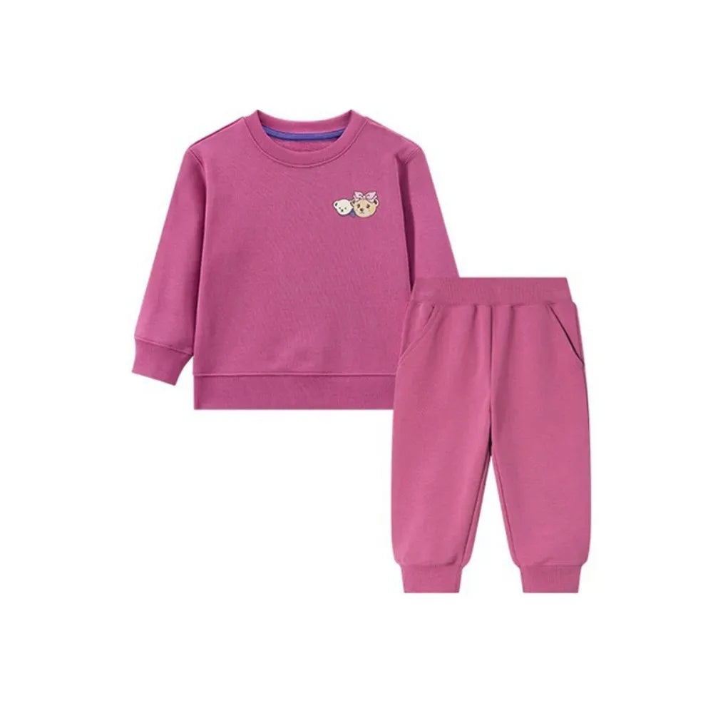 Completo Felpato Bambino e Bambina con Felpa e Pantaloni | Tuta Invernale in Cotone 0-6 Anni