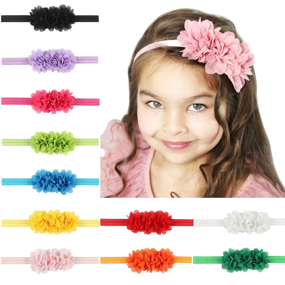 Fascia per Capelli con Fiore in Chiffon per Neonata e Bambina - Taglia unica (6 mesi - 3 anni)