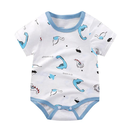 Pagliaccetto in Cotone per Neonato – Tutina a Maniche Corte con Stampe, Body Intero Unisex per Neonati