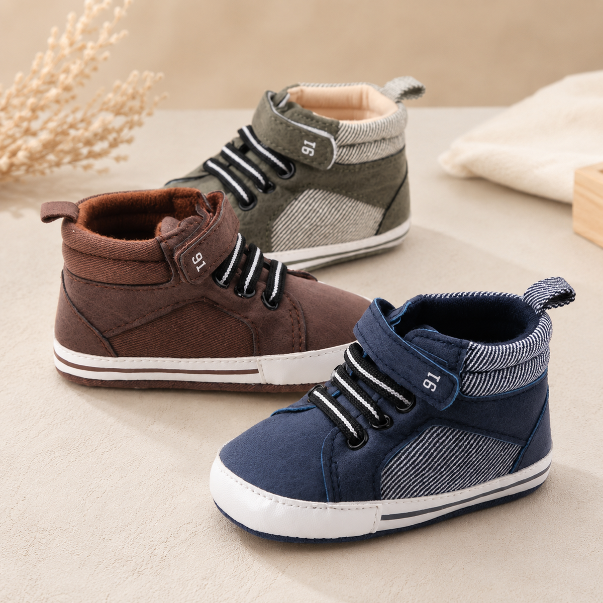 Sneakers Neonato Primi Passi – Scarpe Antiscivolo Sportive con Velcro, Comode e Resistenti