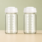 Bottiglie per Conservazione Latte Materno in Vetro 180 ml – Set da 2
