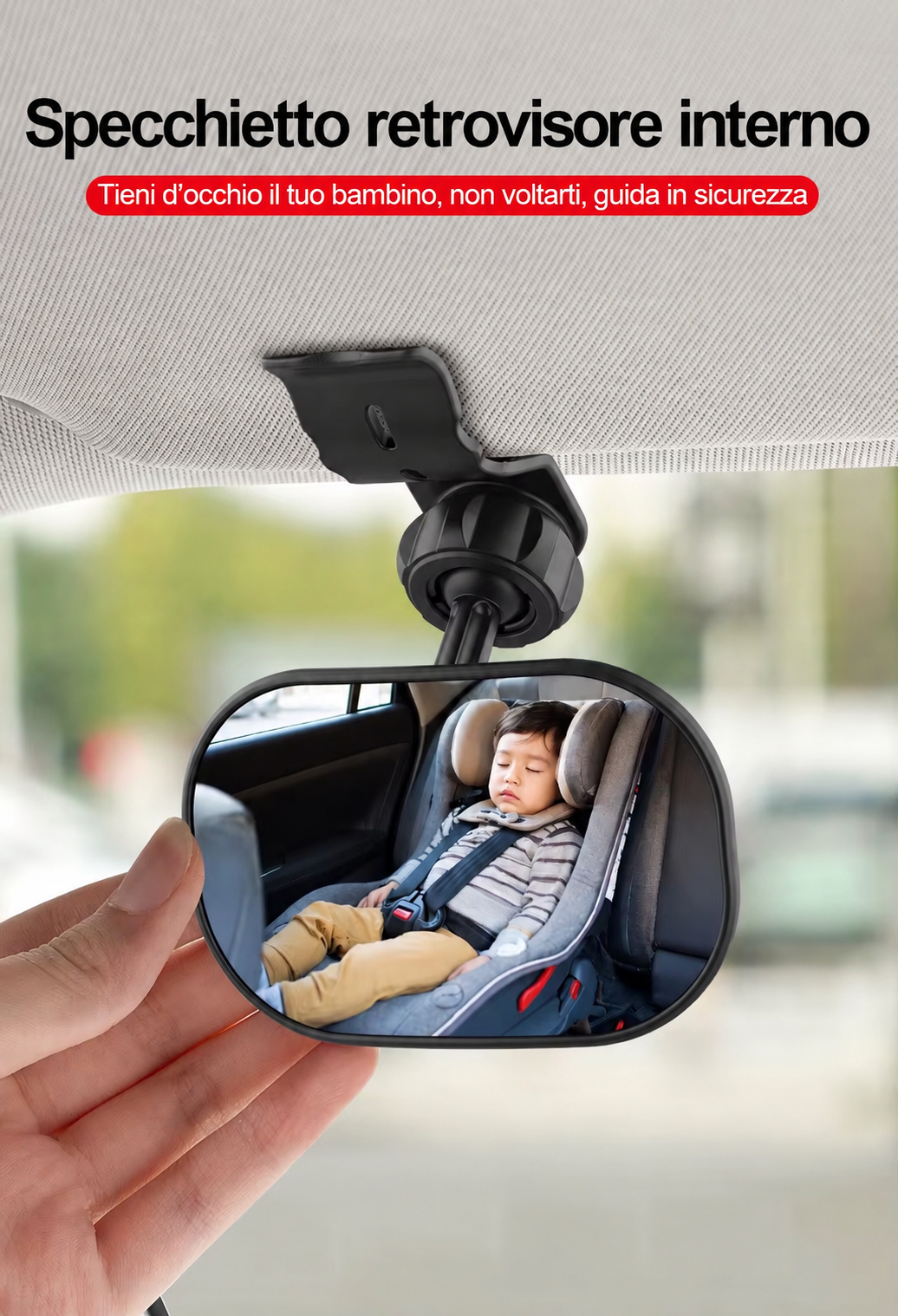 Specchietto Auto per Bambini Orientabile 360° – Specchio di Controllo per Sedile Posteriore