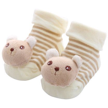 Calzini Antiscivolo Neonato con Animaletti in Cotone - Calze Baby 0-12 Mesi Morbide e Sicure