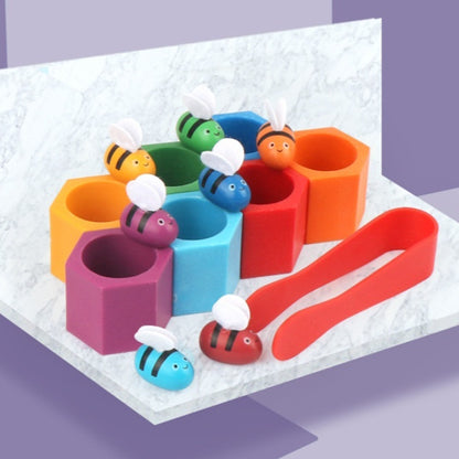 Gioco Educativo in Legno Api e Alveare – Gioco Sensoriale con Pinza per Coordinazione Mano-Occhio Bambini