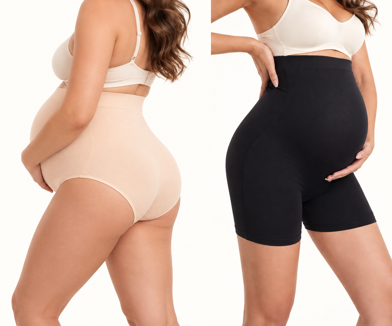Boxer Premaman a Vita Alta Senza Cuciture – Slip Intimo Gravidanza Elasticizzato con Fascia Addominale