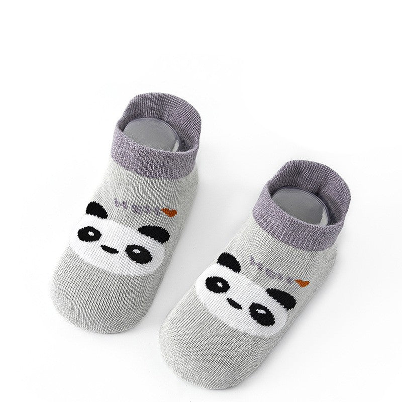 Calzini Antiscivolo Bambino in Cotone Traspirante - Calze Corte Baby con Grip 0-5 Anni