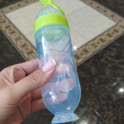Biberon Cucchiaio in Silicone per Svezzamento – Dispenser Pappa Neonato 90ml Antigoccia BPA Free