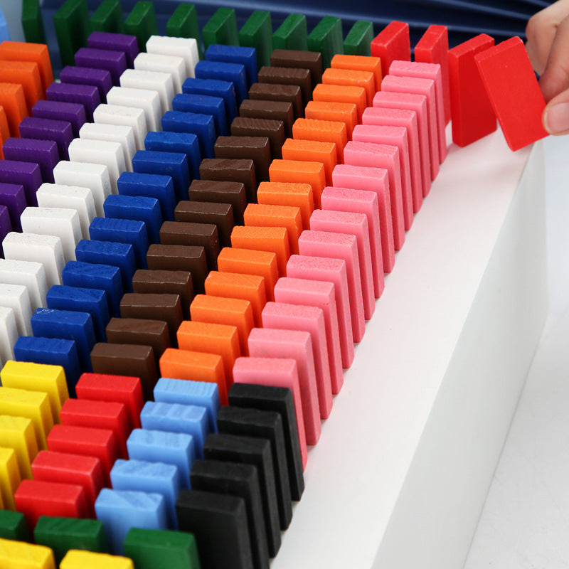 Domino in Legno Arcobaleno – Set Costruzioni Educative 120 Pezzi per Bambini, Gioco Creativo e Coordinazione