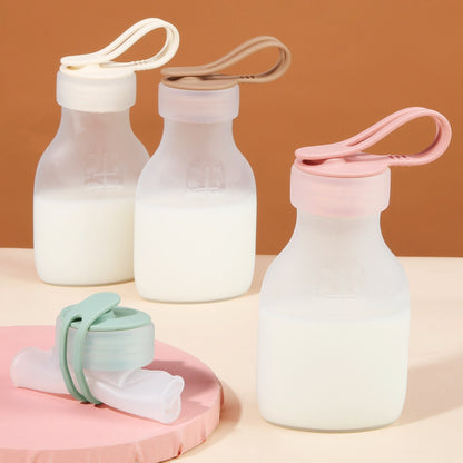 Bottiglia Latte Materno in Silicone Pieghevole 240ml | Contenitore Conservazione Latte Baby Ermetico Antigoccia