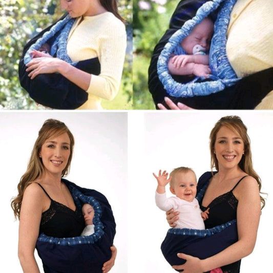 Marsupio Neonato Ergonomico Regolabile in Cotone – Fascia Porta Bebè Sicura con Supporto Schiena e Tasca Integrata