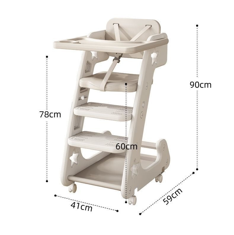 Seggiolone Evolutivo 3 in 1 per Bambini – Sedia Crescita Regolabile con Vassoio e Cinture di Sicurezza
