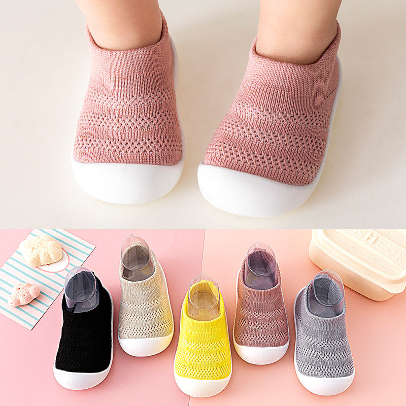 Scarpe Calzino Antiscivolo Bambino 12-36 Mesi in Cotone Traspirante - Calzature Baby Morbide con Suola TPR
