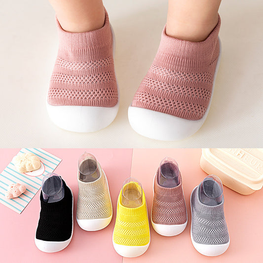 Scarpe Calzino Antiscivolo Bambino 12-36 Mesi in Cotone Traspirante - Calzature Baby Morbide con Suola TPR
