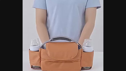 Organizer Passeggino Premium Impermeabile – Borsa Portaoggetti con Portabiberon, Tasche Multiple e Accesso Salviette